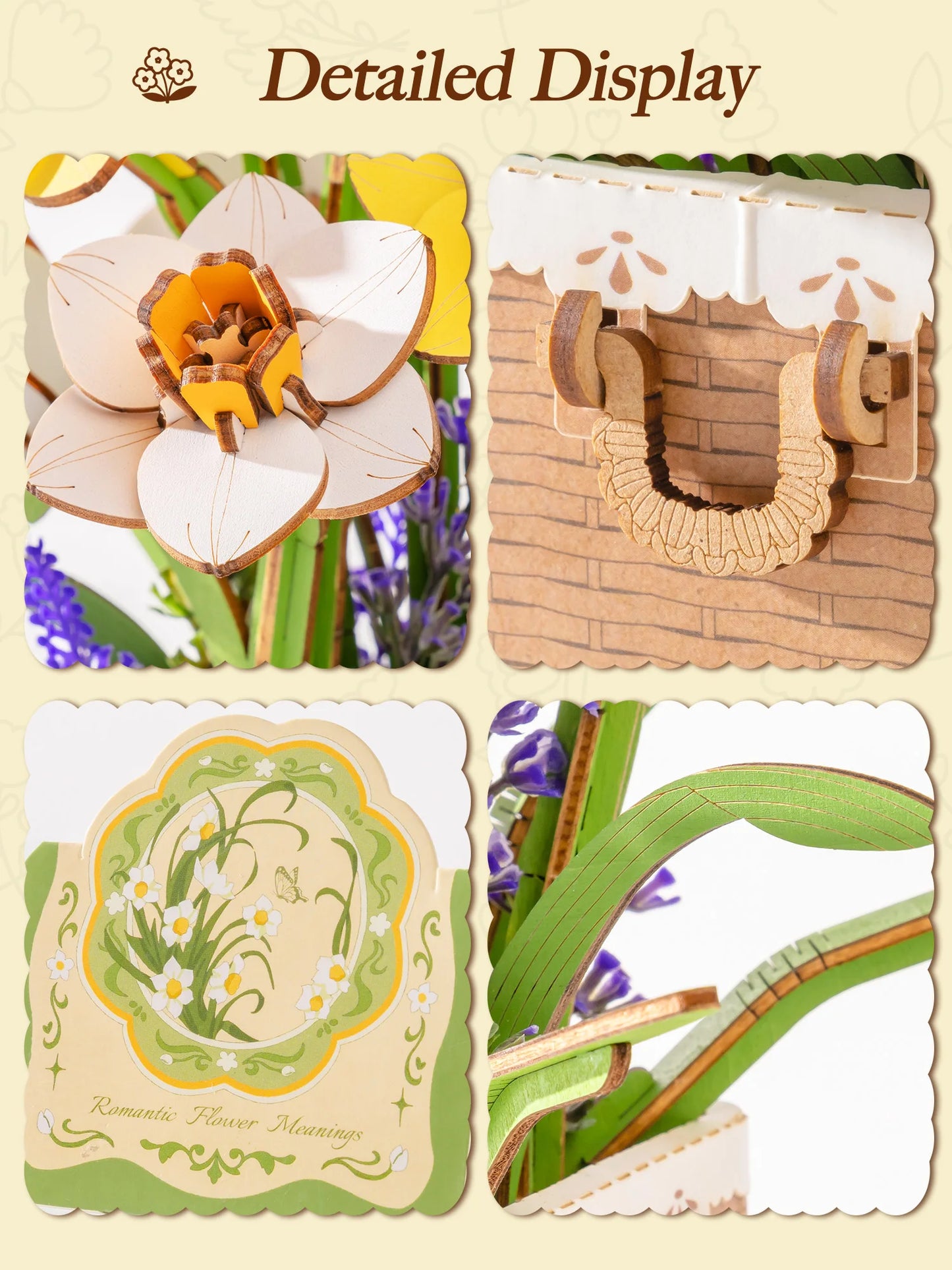 Rolife Narcissus Wooden Puzzle Bouquet Kit For Home Decor