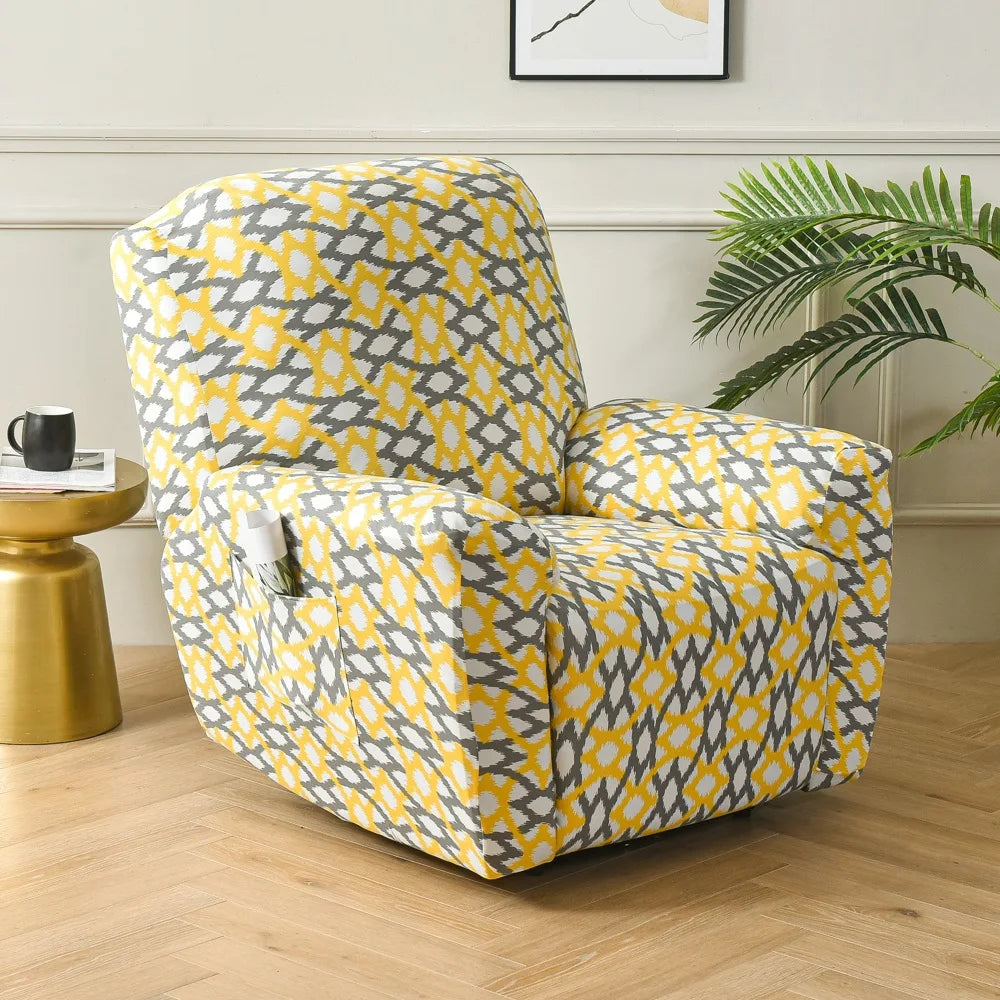 All-Inclusive Recliner Slipcover With Pockets 4-Piece