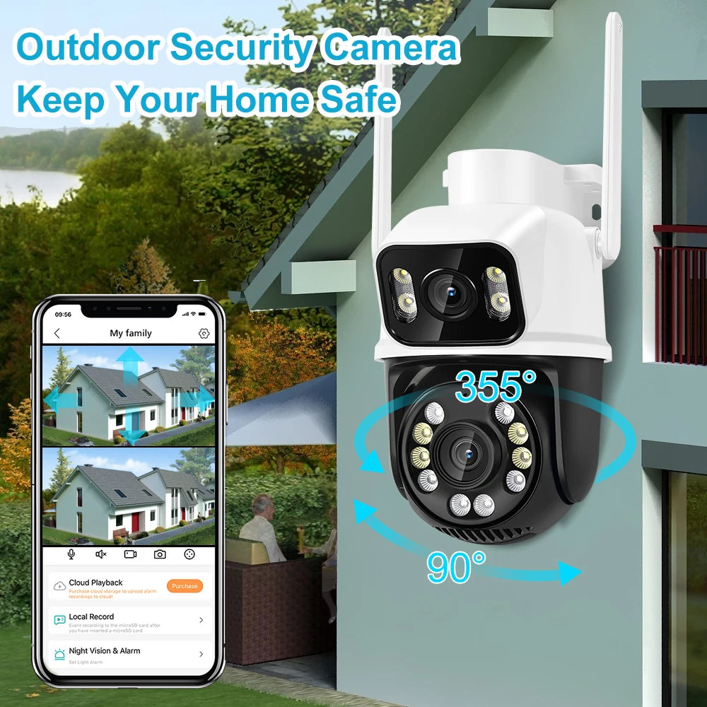 Asecam 8MP 4K WiFi PTZ Outdoor Surveillance Camera AI Tracking