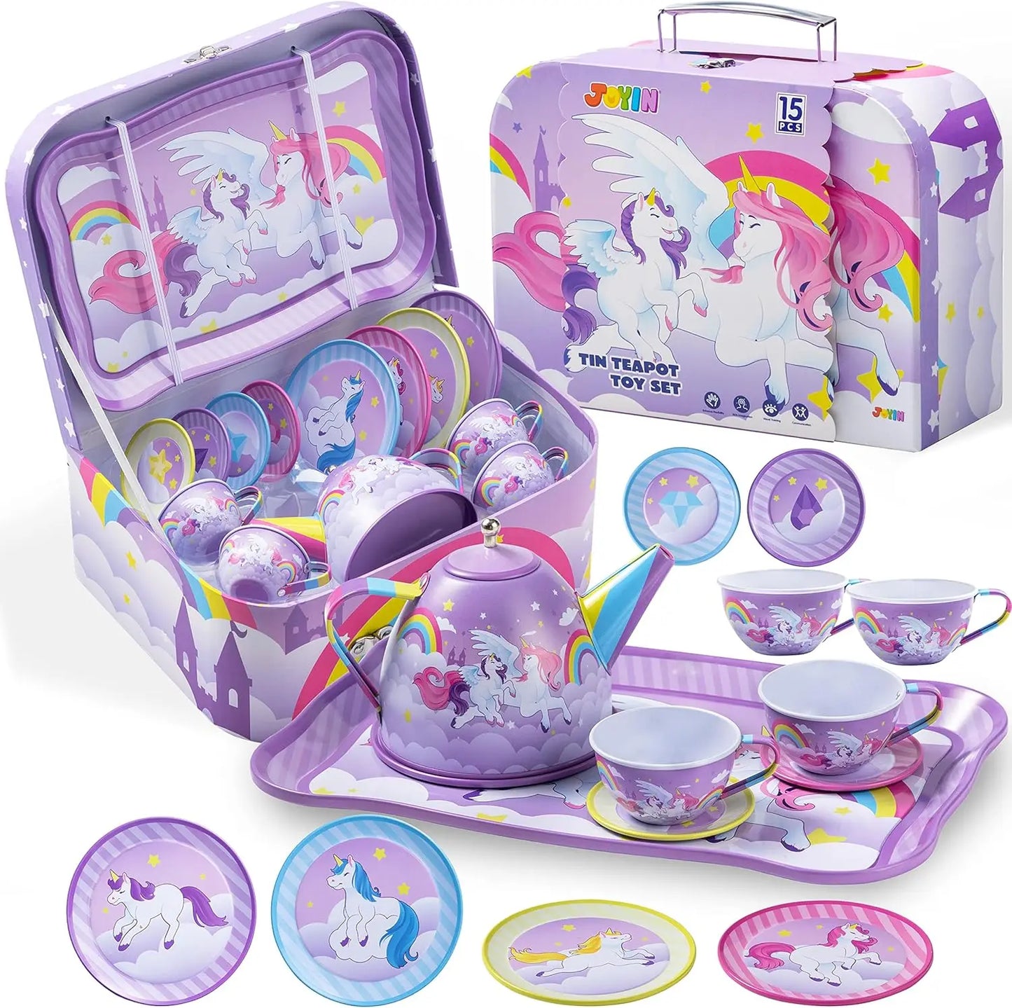 Joyfy Mermaid Tea Set Kids Pretend Play Teapot Kitchen Toy