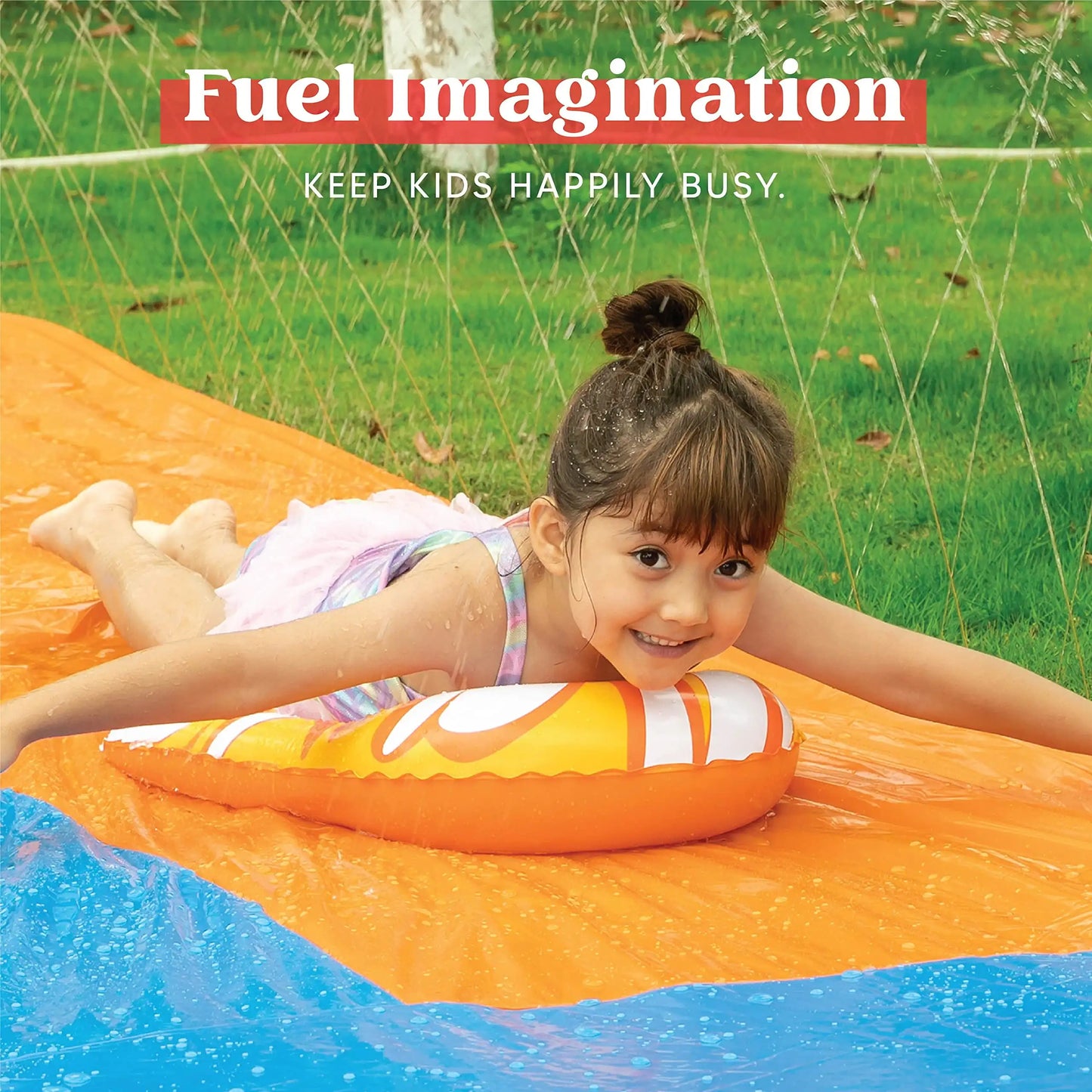 Joyfy Water Slide With Two Bodyboards For Outdoor Fun