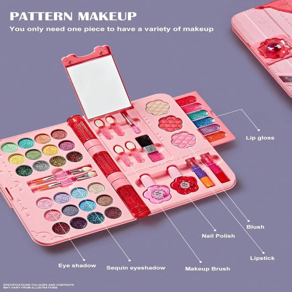 Kids Makeup-Themed Kit With Mirror and Storage Case