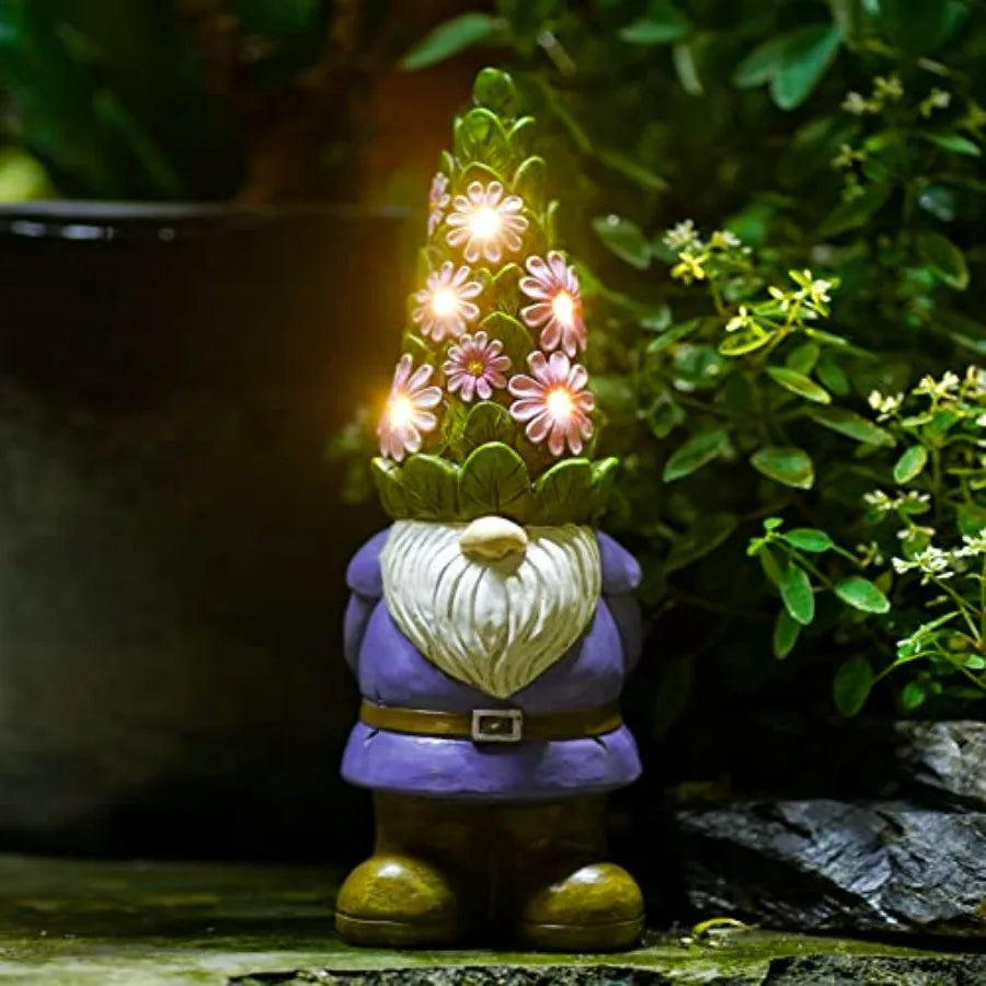 Solar Turtle Garden Statue With Succulent And 7 LED Lights