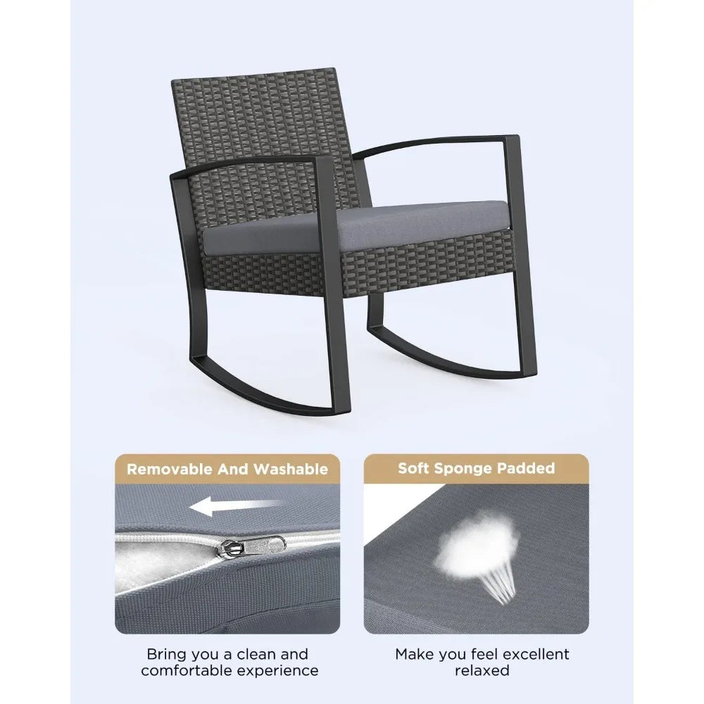 Rocking Bistro Patio Set With Coffee Table For Garden