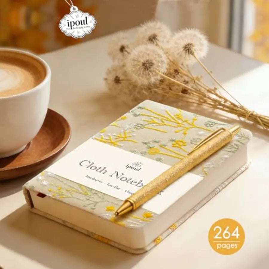 Embroidered Pocket Notebook for Women Hardcover 264 Pages