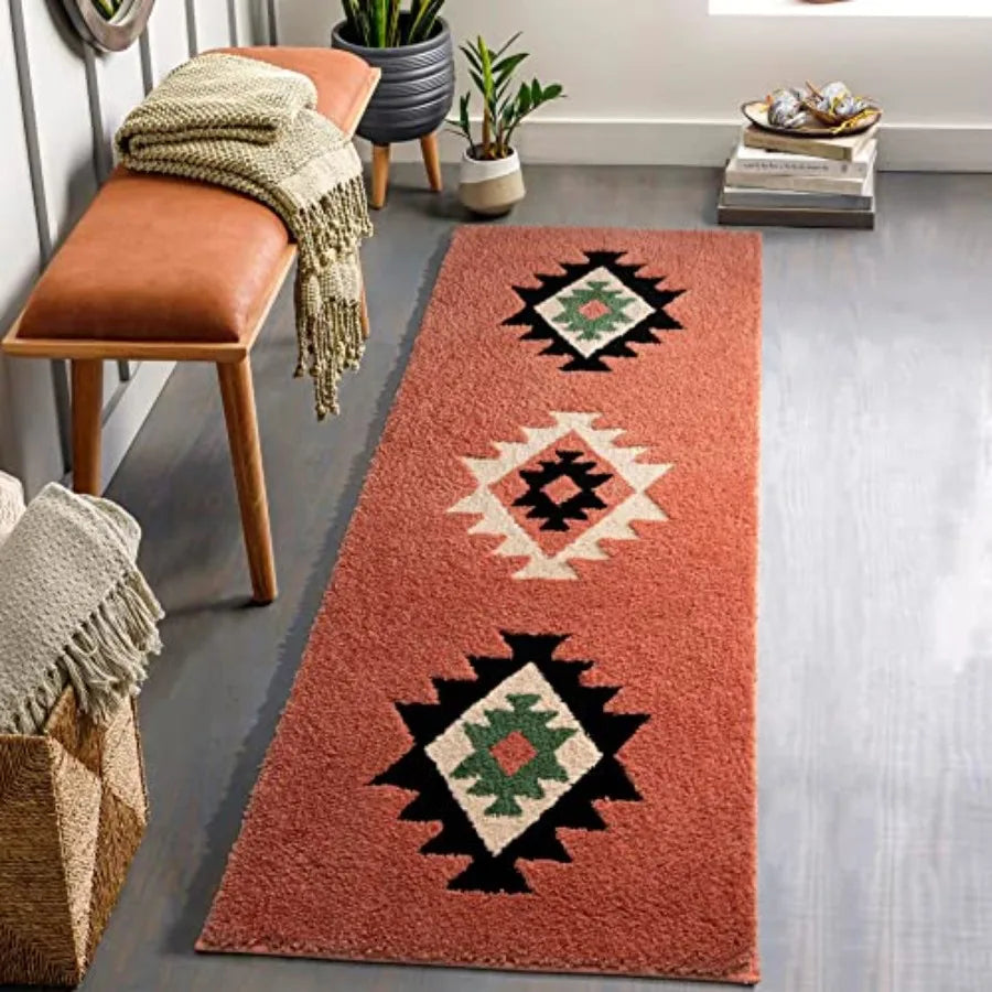 Boho Bathroom Rug Runner Long Bath Mat Hallway Kitchen