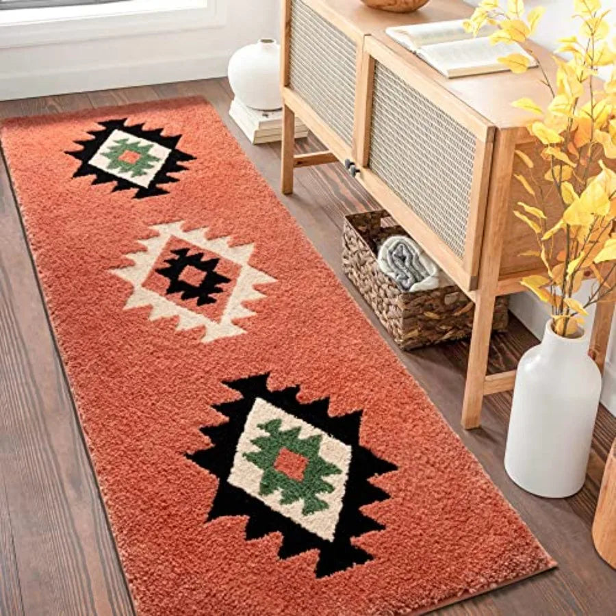 Boho Bathroom Rug Runner Long Bath Mat Hallway Kitchen