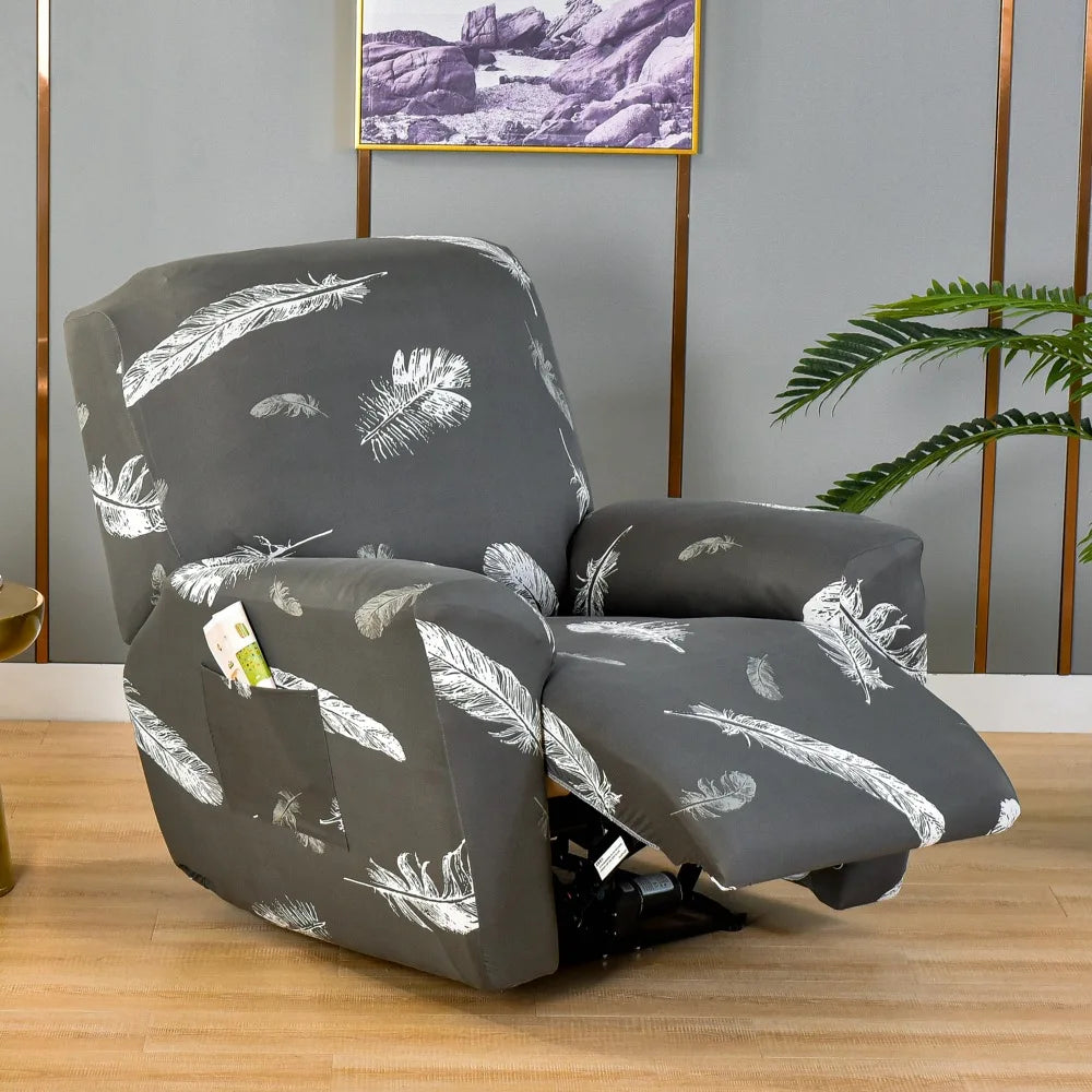 All-Inclusive Recliner Slipcover With Pockets 4-Piece