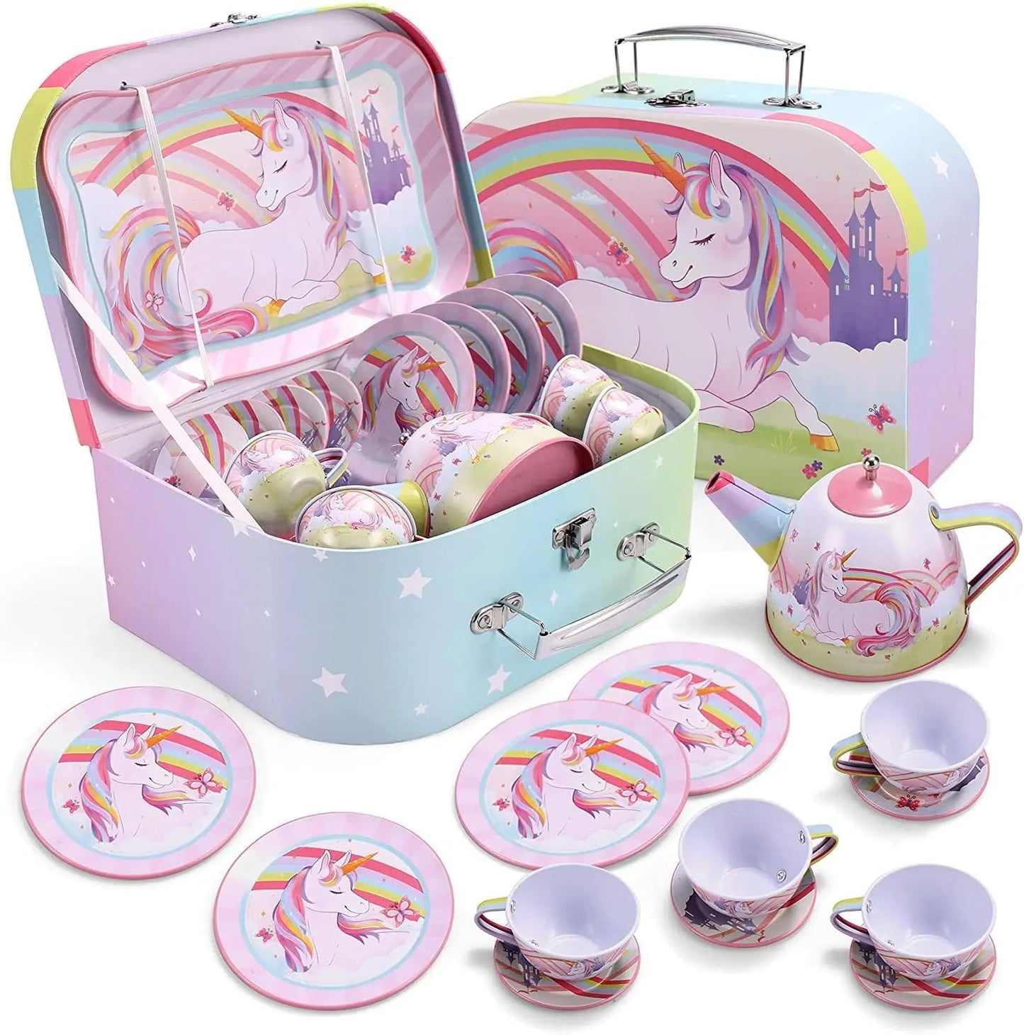 Joyfy Mermaid Tea Set Kids Pretend Play Teapot Kitchen Toy
