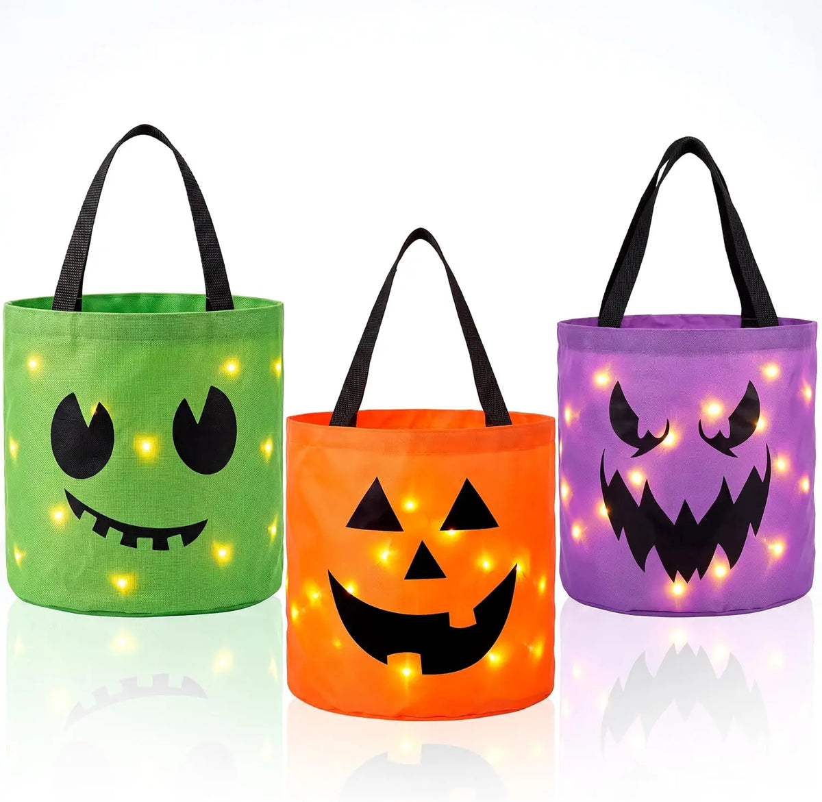 Joyfy Led Light Up Halloween Trick Or Treat Pumpkin Bucket