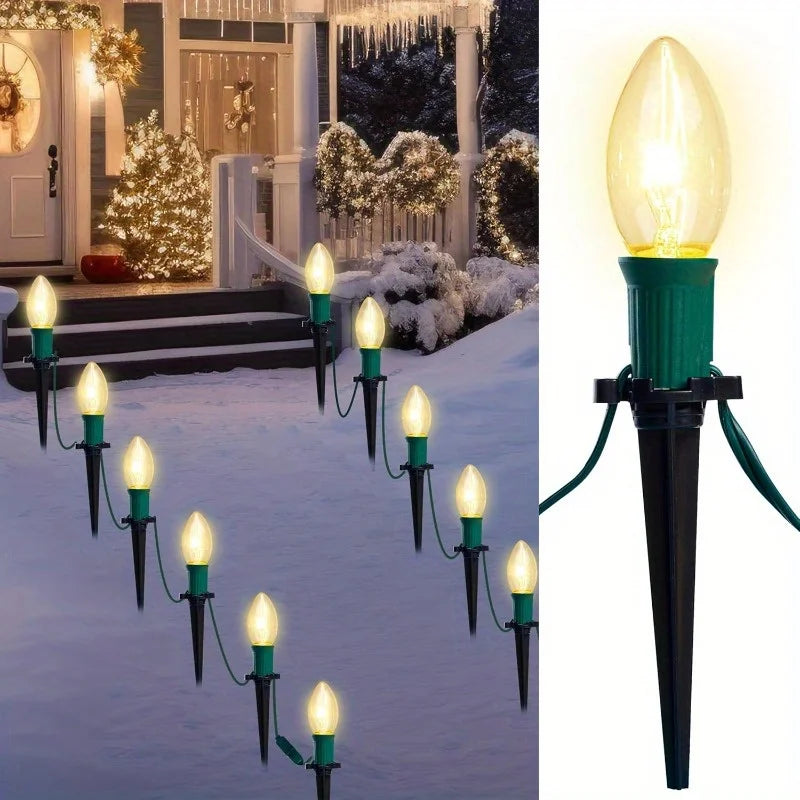 Joyfy C9 Christmas Pathway Lights Outdoor Holiday Yard Decorations