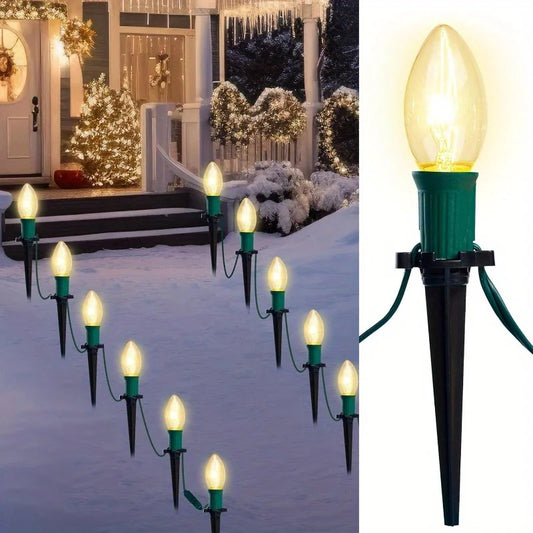 Joyfy C9 Christmas Pathway Lights Outdoor Holiday Yard Decorations