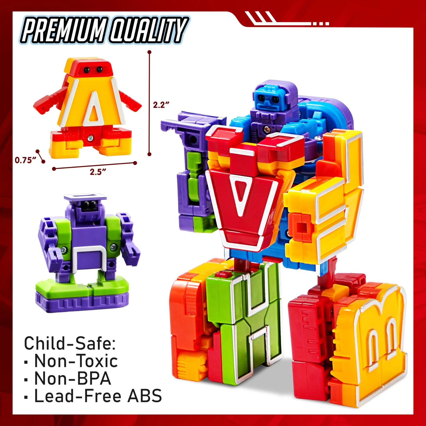 Joyfy Alphabots 26-Piece STEM Transforming Robots Toy