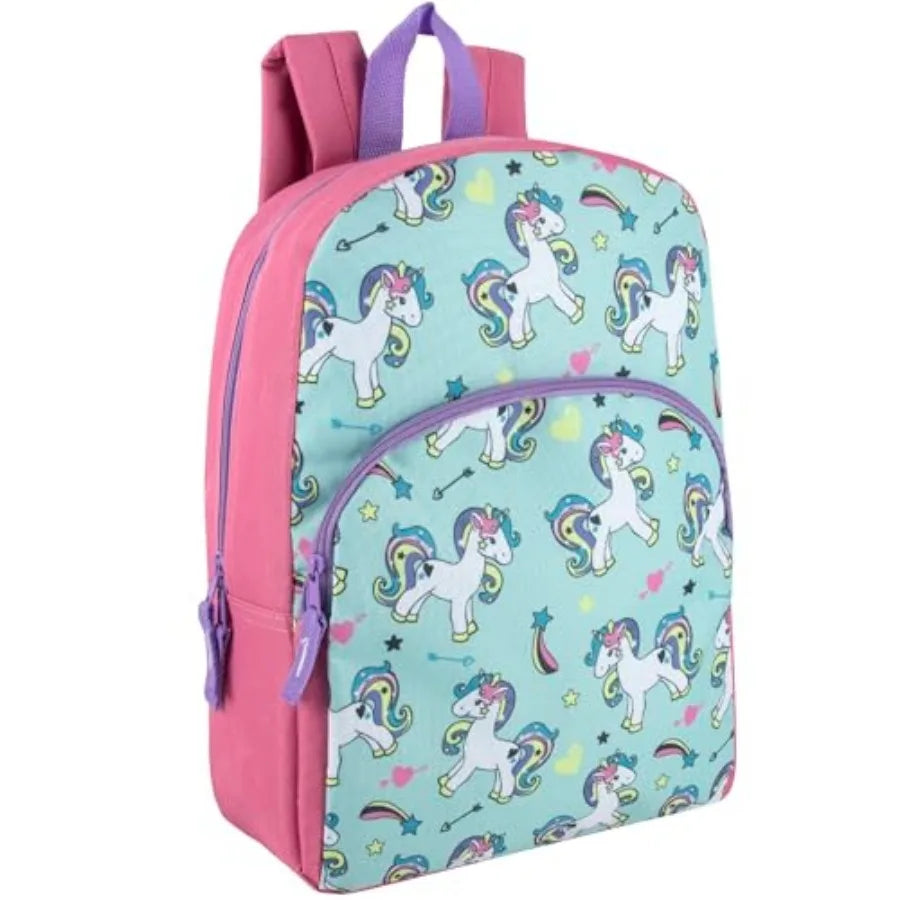 Unisex Nylon School Backpack With Adjustable Padded Straps