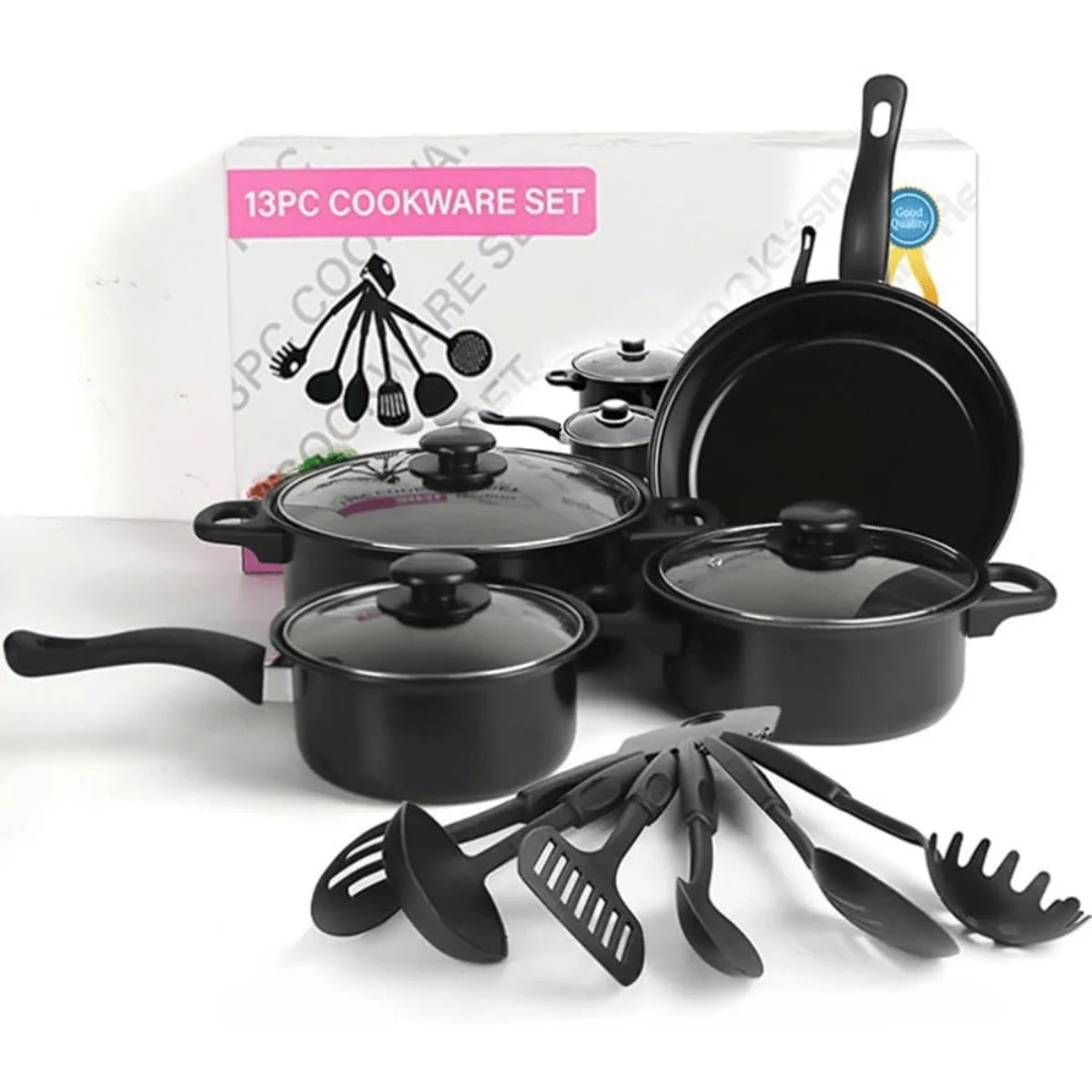 COBASPORT 13 Piece Nonstick Pots And Pans Set Induction Cookware