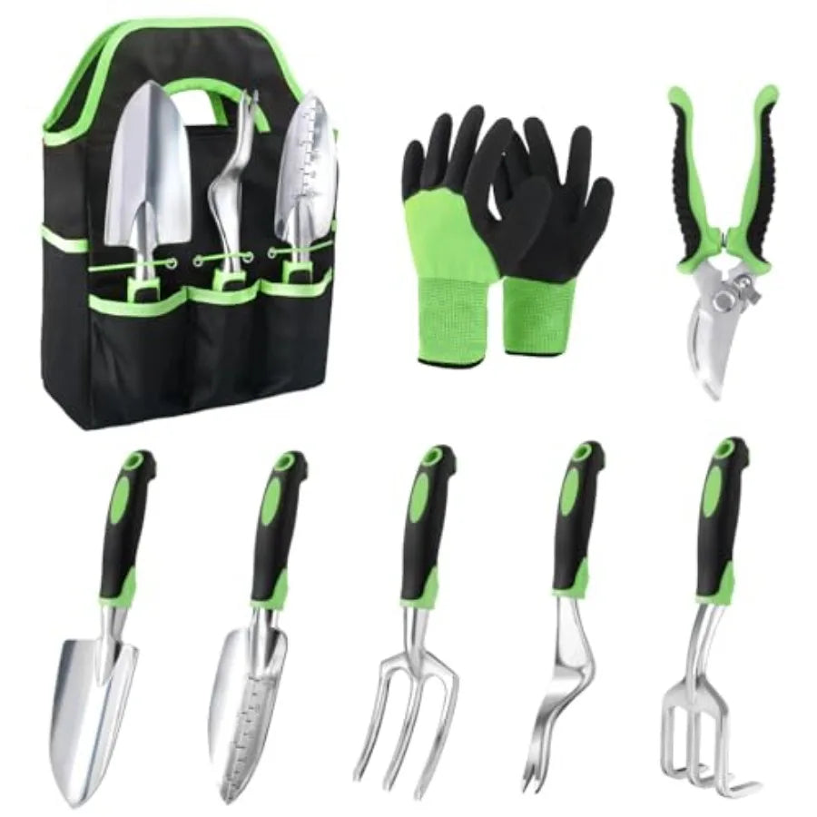 Garden Tools Set 8 Pcs With Non Slip Ergonomic Handles And Storage Bag
