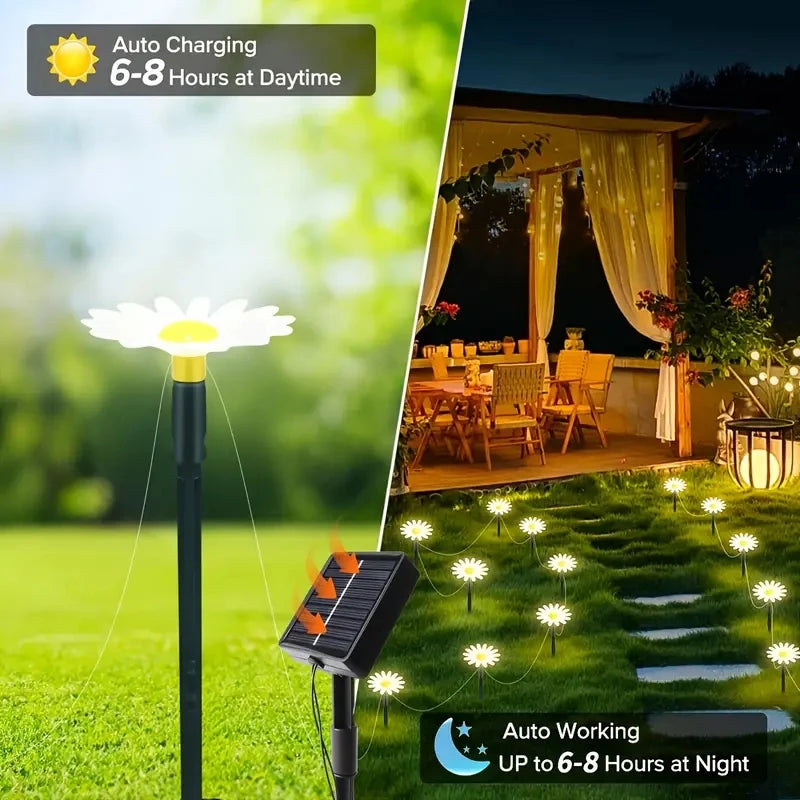 Solar Flower String Lights for Garden Decor