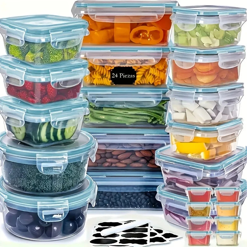 BPA Free Food Storage Set With 24 Airtight Containers