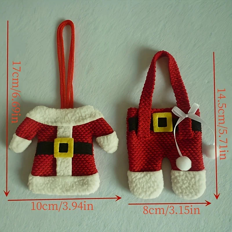Christmas Santa Cutlery Storage Bags Decorative Tableware Holders