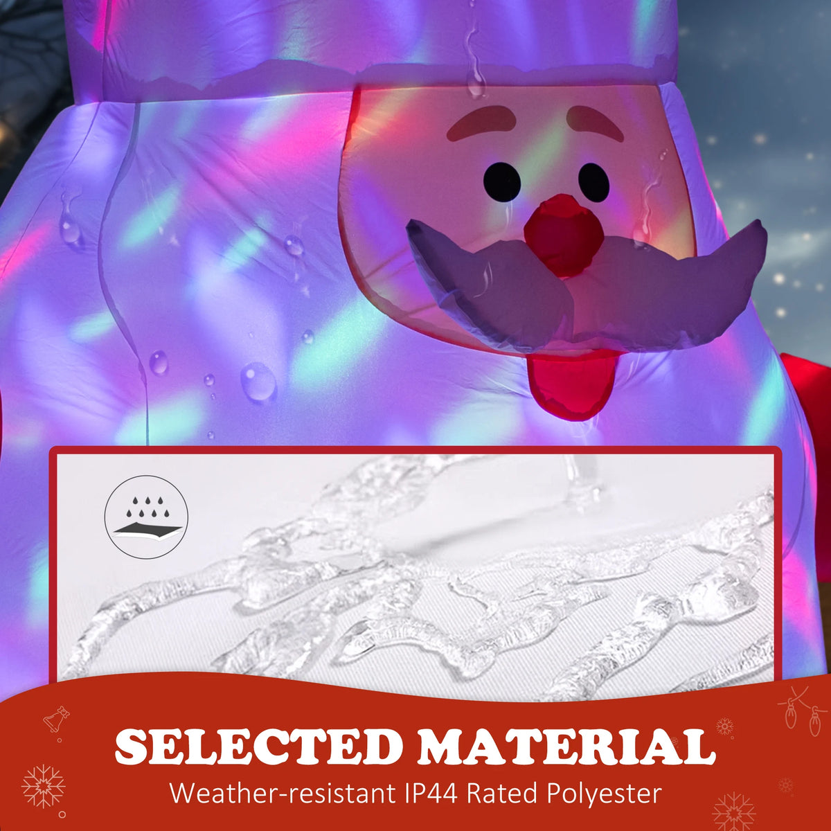 Outsunny Inflatable Christmas Santa Claus With Rotating Magic Ball Light