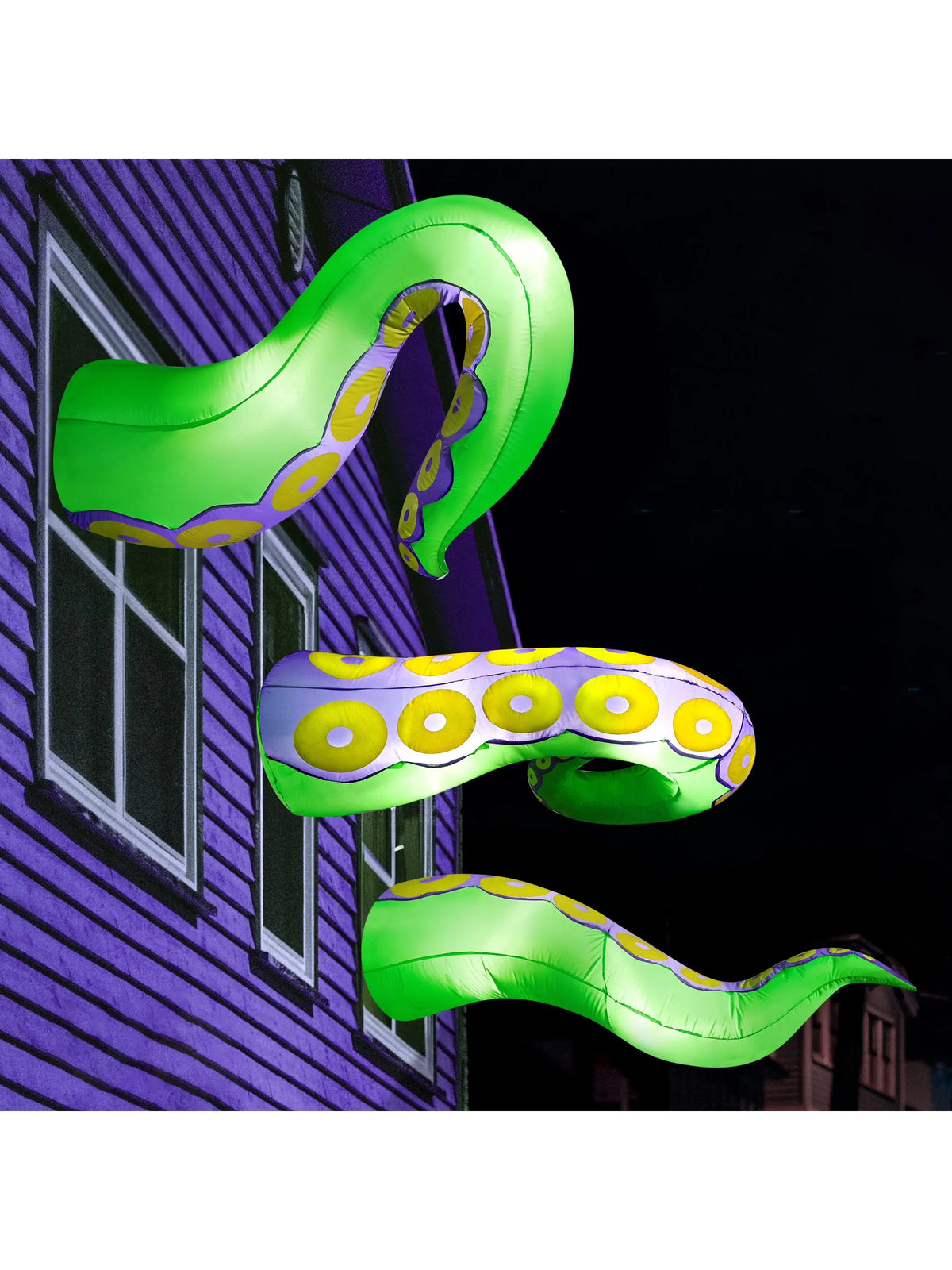 Joyfy Halloween Inflatable Octopus Tentacles With LED Window Decor