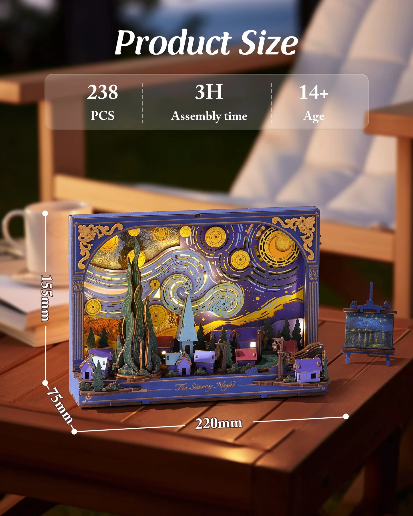 ROKR Starry Night 3D Puzzle Kit Vincent Van Gogh Artwork