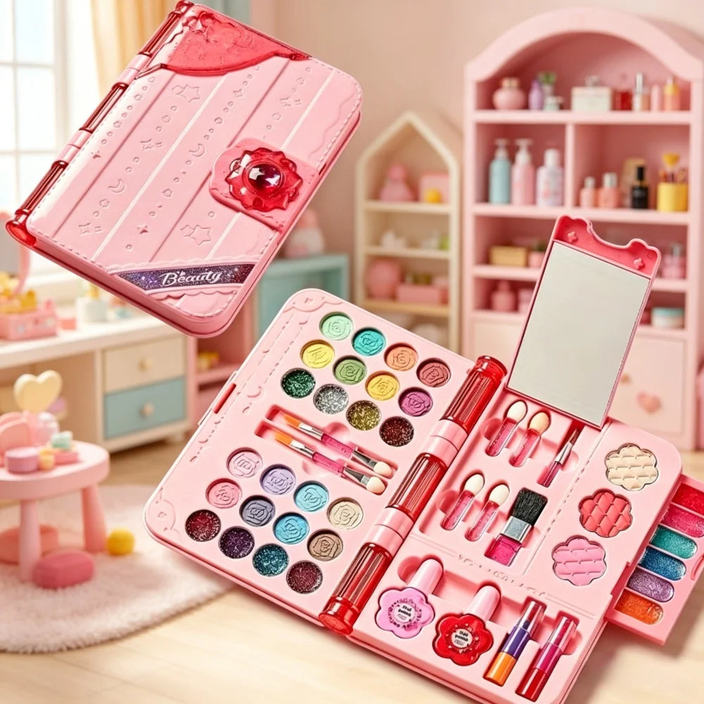 Kids Makeup-Themed Kit With Mirror and Storage Case