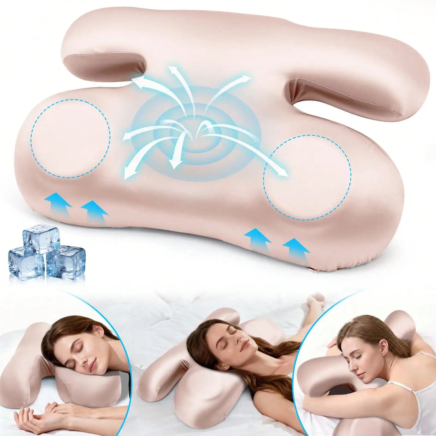 Memory Pillow For Side And Stomach Sleepers With Anti Wrinkle