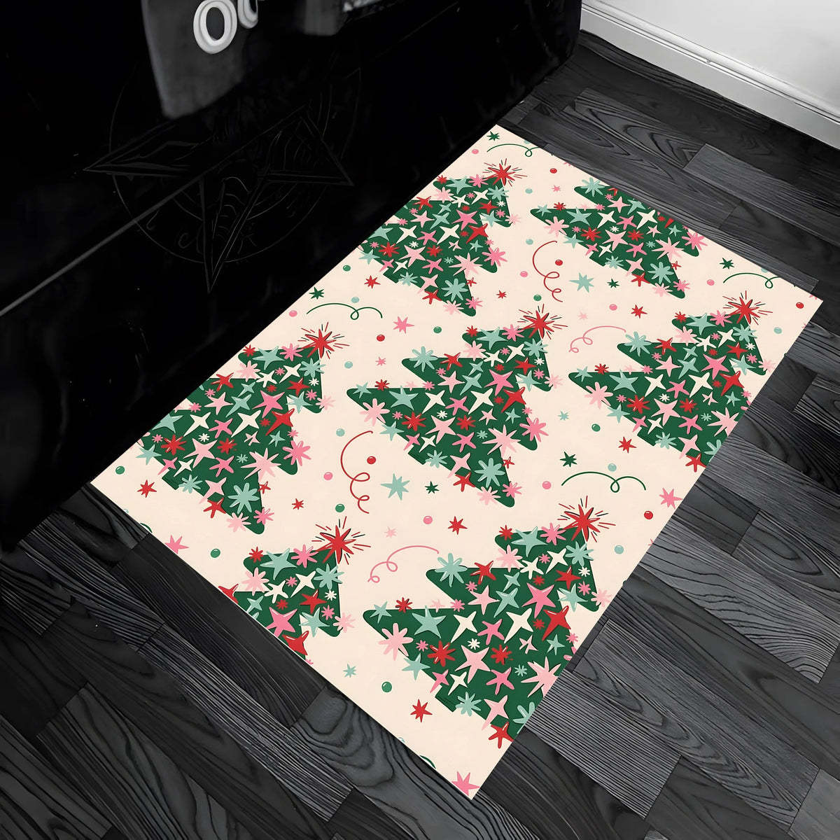 Cute Velvet Star Christmas Tree Carpet for Home Holiday Decor