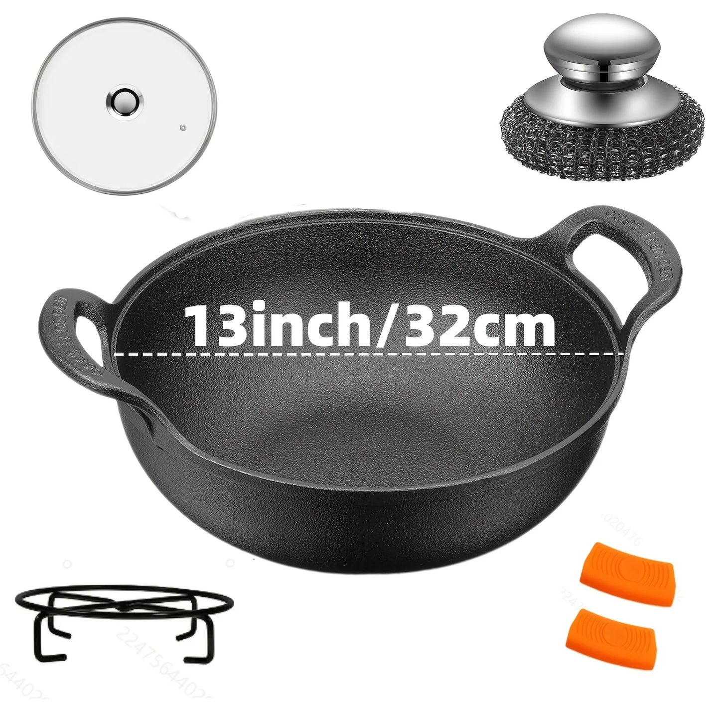 AEDG 3 Piece Cast Iron Skillet Set