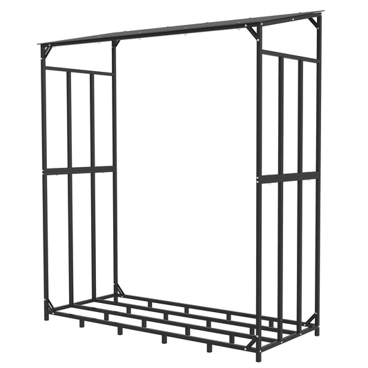 Heavy Duty Outdoor Firewood Storage Rack Log Holder With Cover