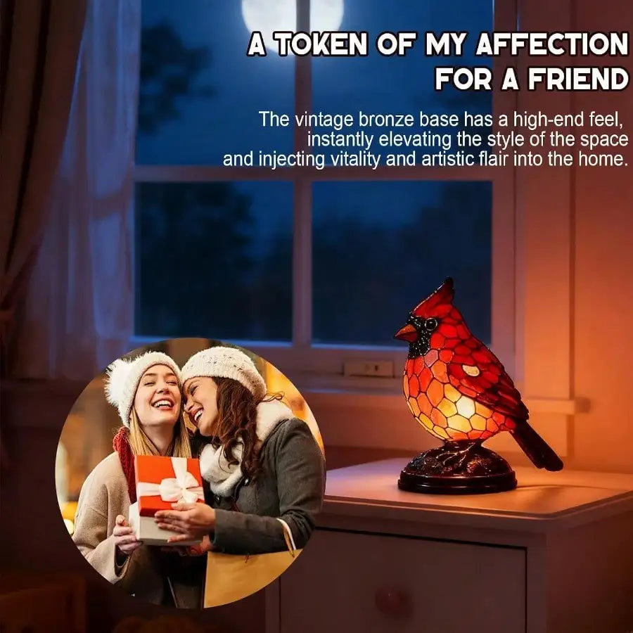 Resin Cardinal Bird Night Light Decorative Desk Lamp for Home