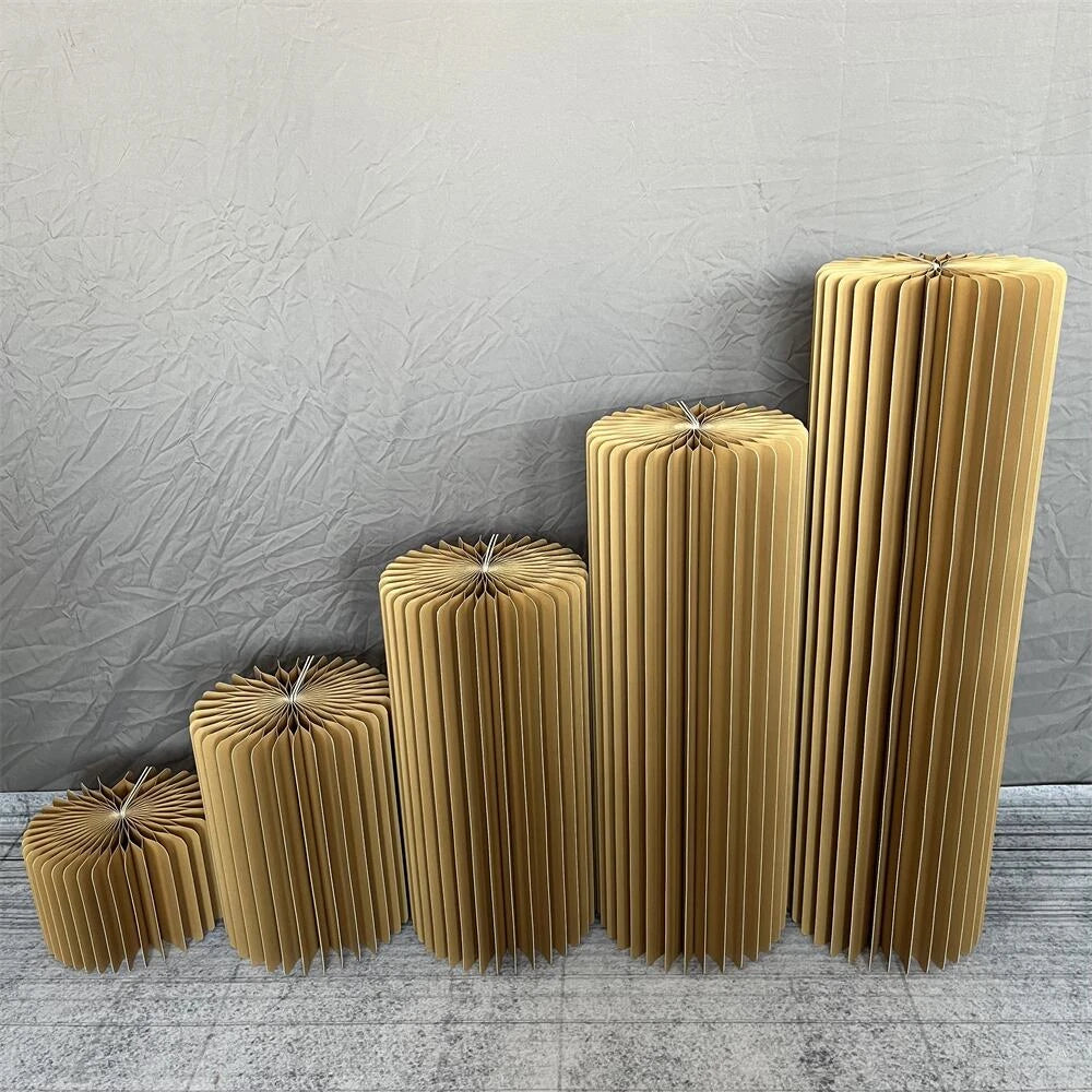 Cylindrical Paper Folding Wedding Flower Ornament Origami Decor For Shop Window