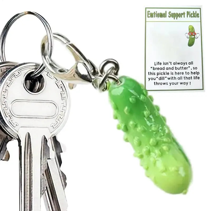 Cucumber Shaped Food Keychain Cute Vegetable Pendant