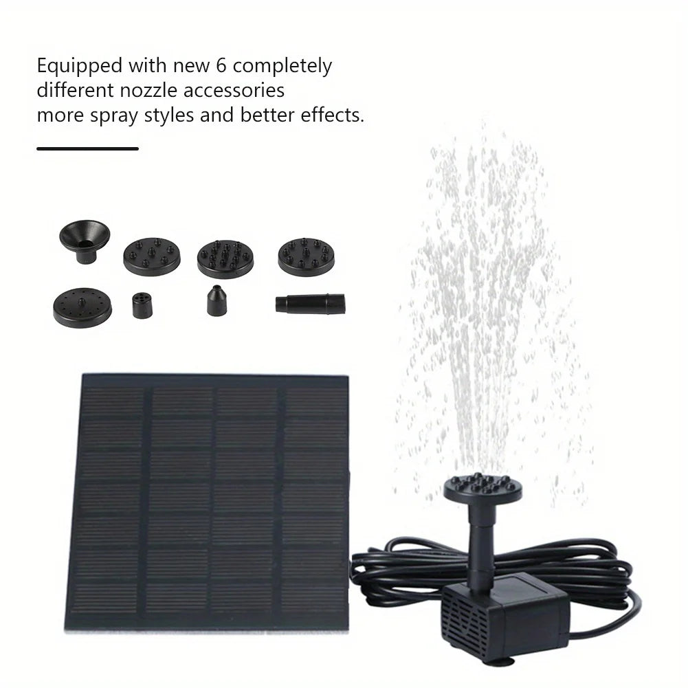 Solar Fountain With 6 Nozzles 1.4W Floating Pond Water Pump