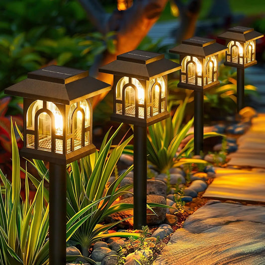 Solar Pathway Lights Outdoor Auto On Off For Yard Walkway