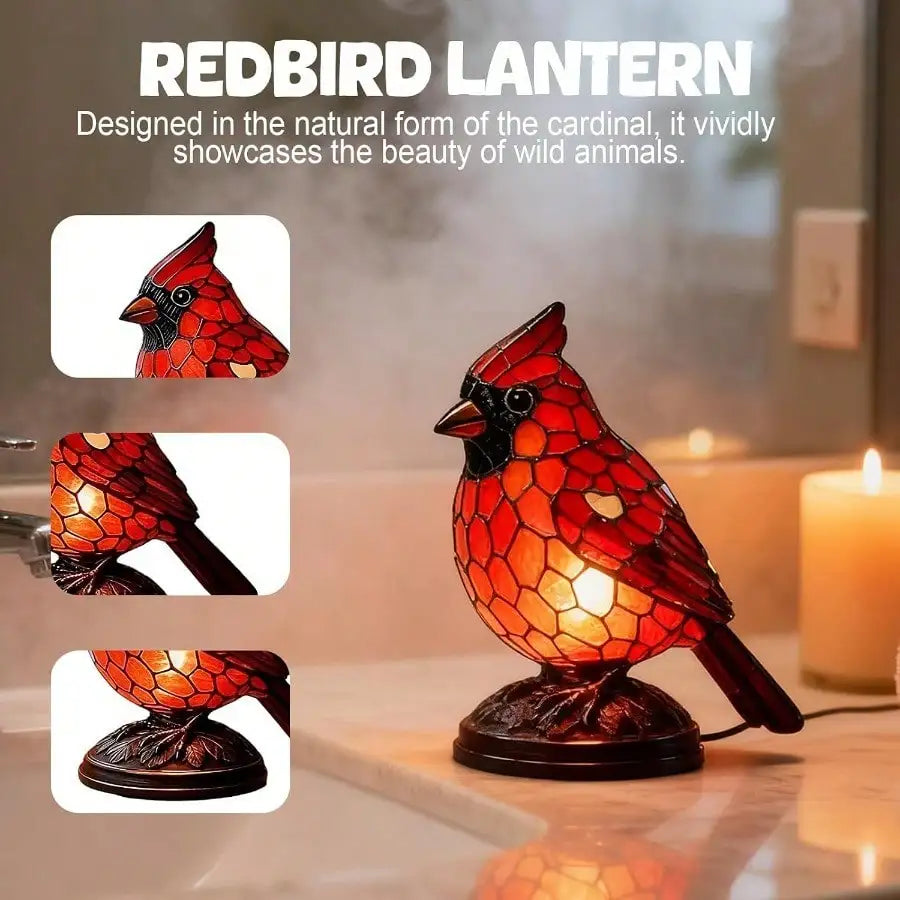 Resin Cardinal Bird Night Light Decorative Desk Lamp for Home