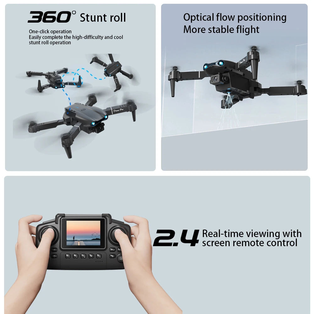 ZNLYRION Quad Drone 4K Dual Cameras Foldable FPV Beginner