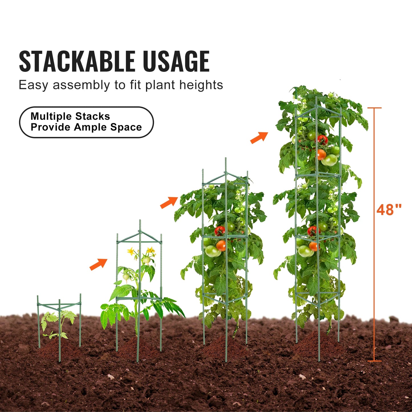 SucceBuy Tomato Cages For Garden Trellis Plant Support