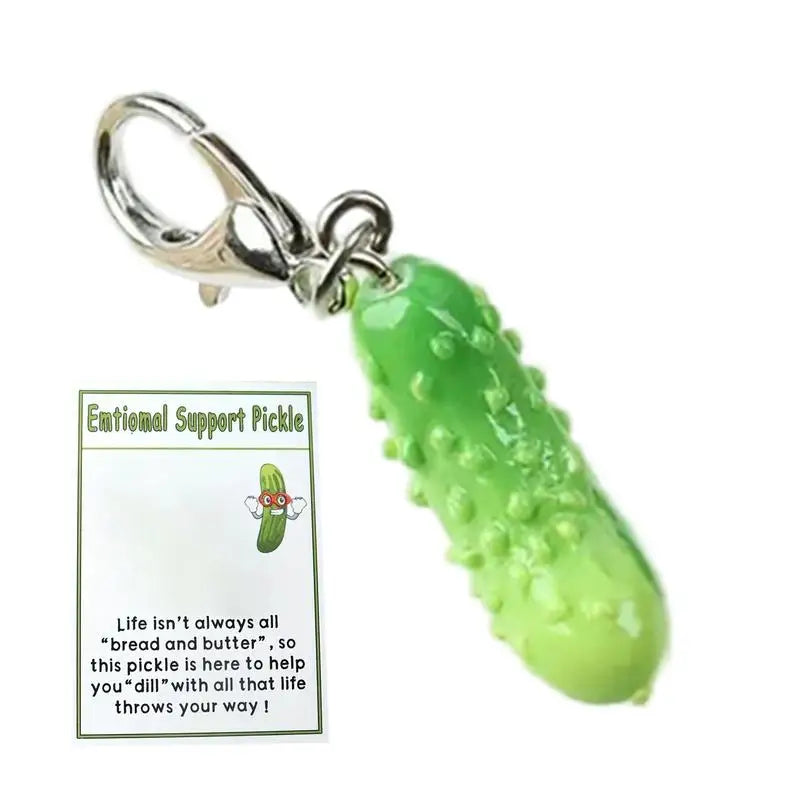Cucumber Shaped Food Keychain Cute Vegetable Pendant