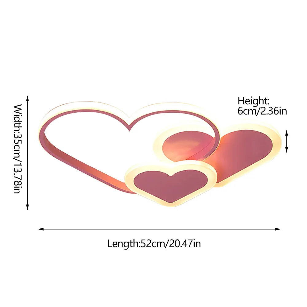 Heart Shaped LED Ceiling Lamp Remote And Adjustable Color Temperature