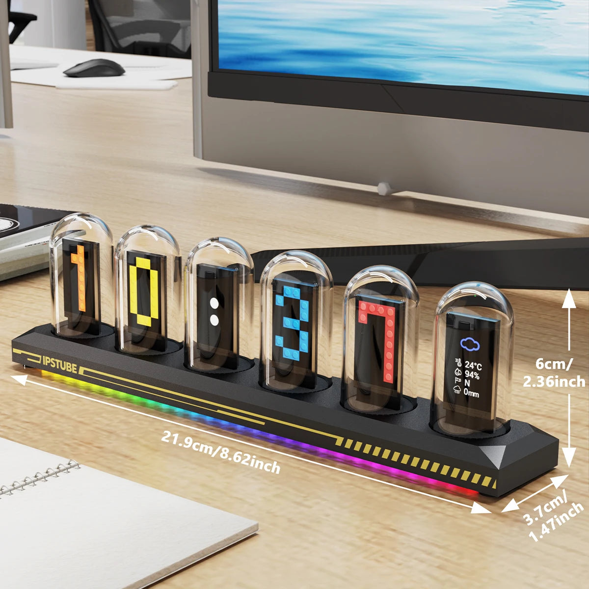 Mexllex Nixie Tube RGB Digital Clock With WiFi App Control