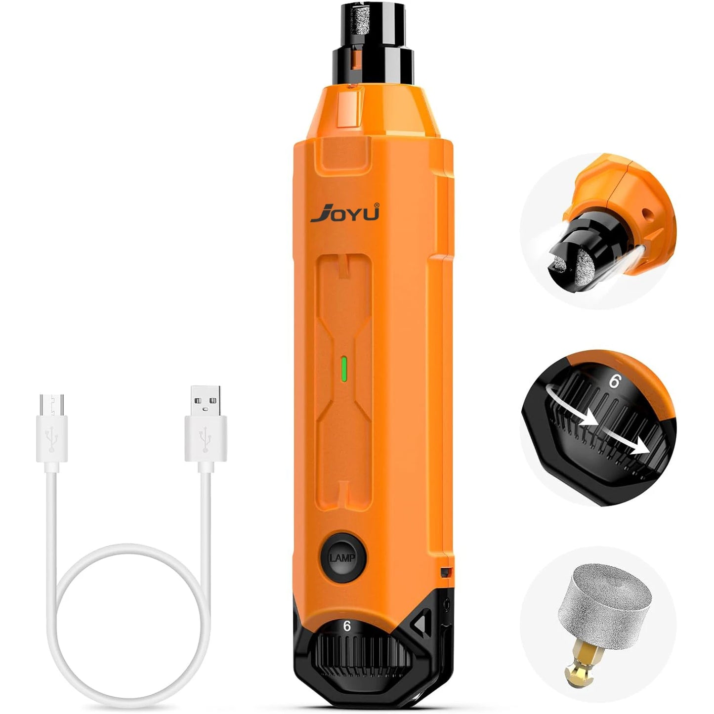 JOYU 6 Speed Dog Nail Grinder Quiet Rechargeable Trimmer