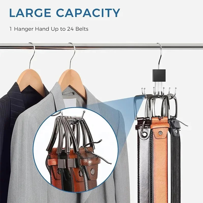 360 Degree Rotating Belt Hanger Organizer For Belts Scarves Ties