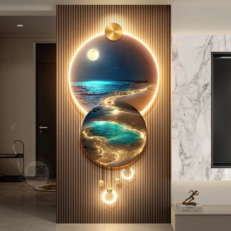 JIAYOOR Wave Entrance LED Decorative Wall Mural Light