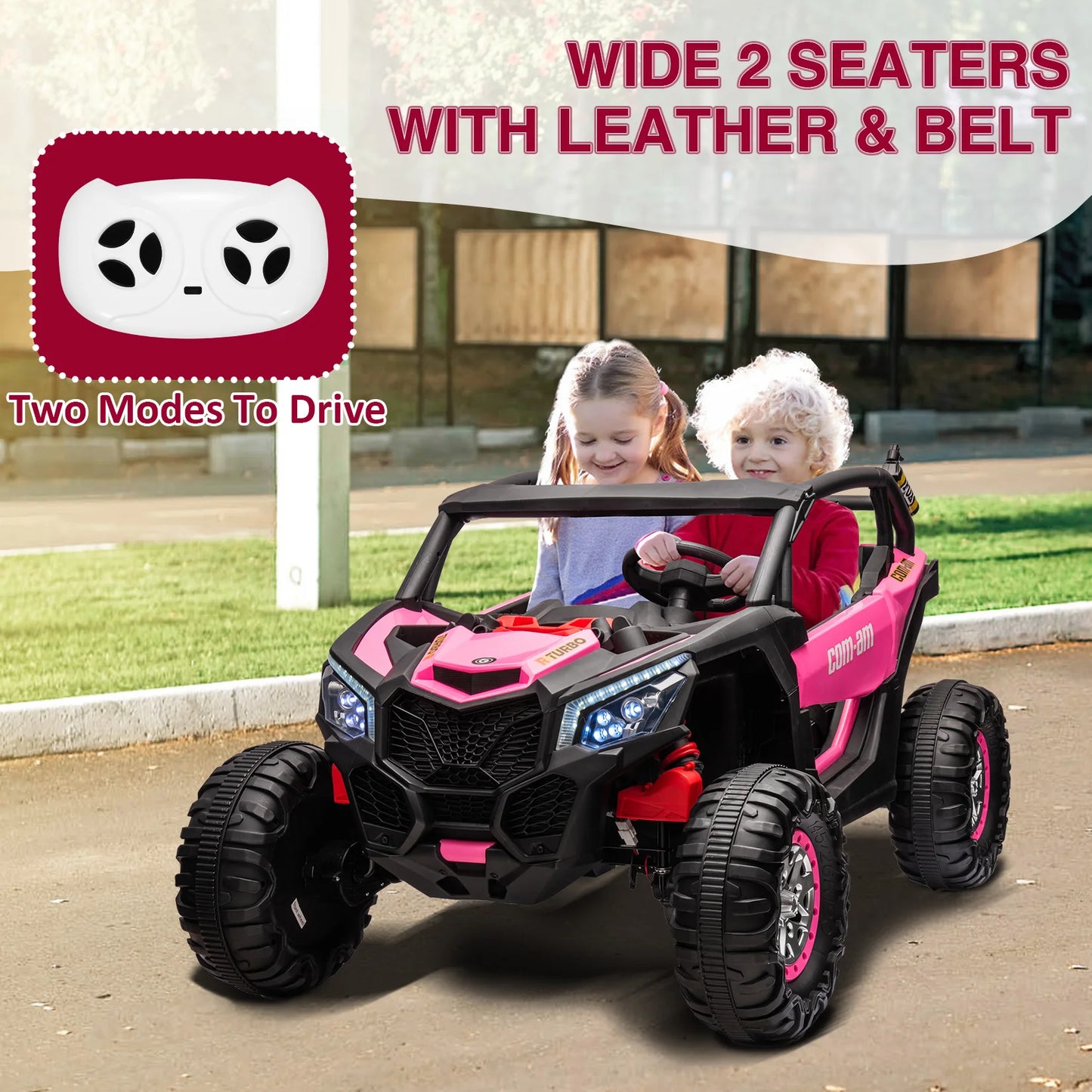 HiMISS TwentyFourVolt FourWheelDrive Ride On UTV For Kids With Remote