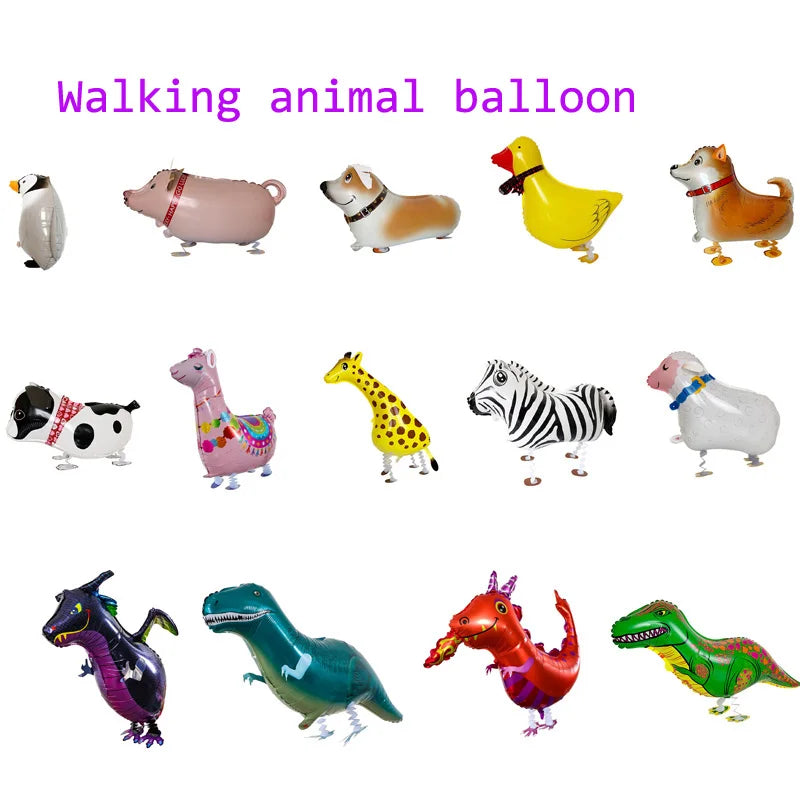 Cartoon Foil Walking Animal Balloon Helium Filling Kids Birthday Party Decor
