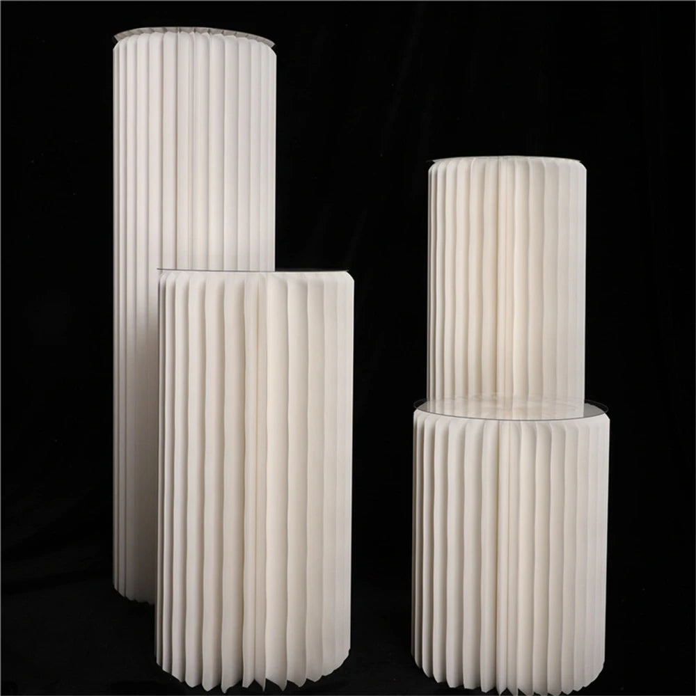 Cylindrical Paper Folding Wedding Flower Ornament Origami Decor For Shop Window
