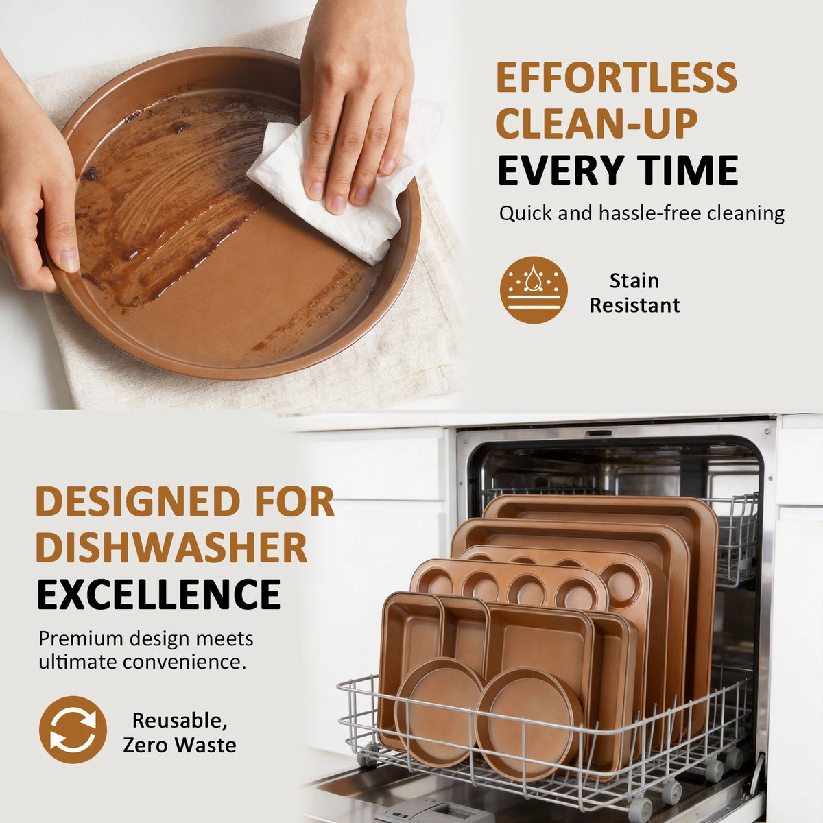 KOOMADE Nonstick Carbon Steel Bakeware Set for Baking
