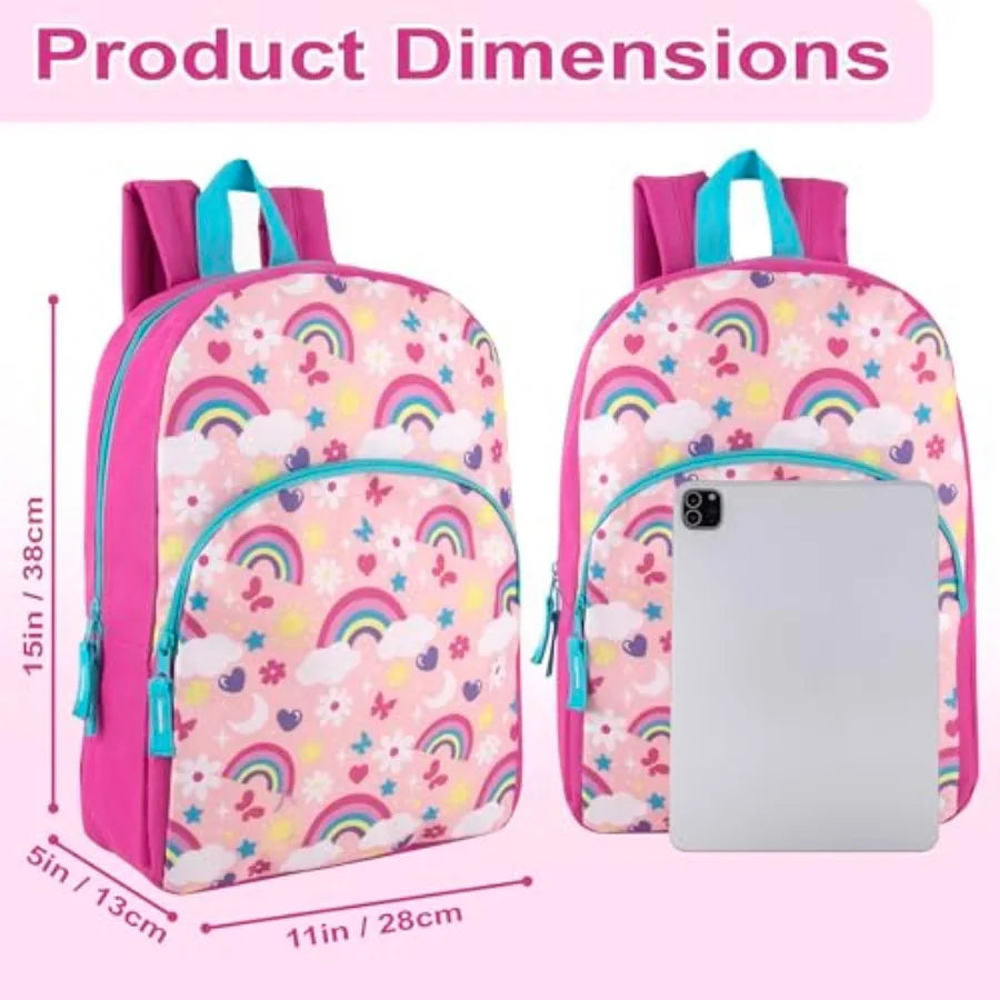 Unisex Nylon School Backpack With Adjustable Padded Straps